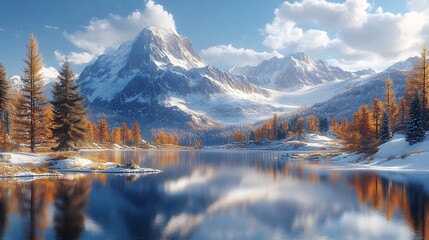 Crystal clear alpine lake nestled in a mountain range, mirror-like reflection, pristine wilderness, alpine serenity :: paddleboarding, lakeside camping, alpenglow 