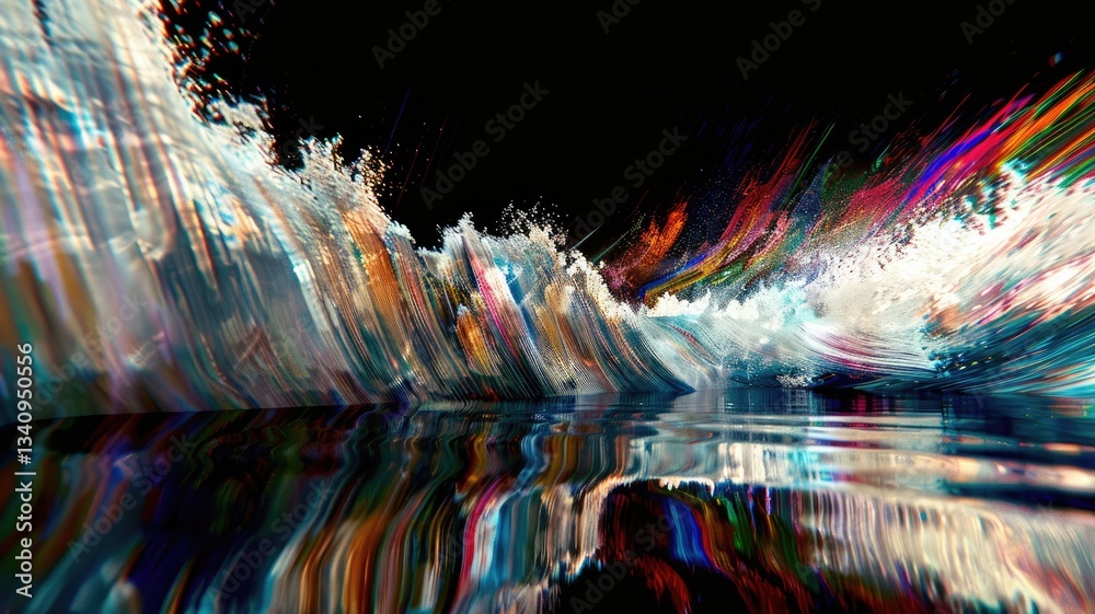 Poster abstract complex glitch with pixel effect in tech background use shading and glitches texture expres