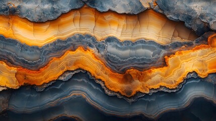 Obraz premium Close-up of intricate shale texture with layered patterns and vibrant colors suitable for backgrounds and wallpapers