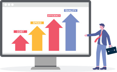 Social media illustration, business concept, web design

