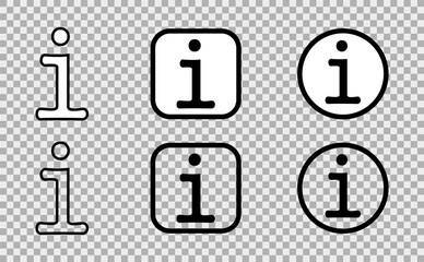 Information icon, information symbol. Tooltip button icon. Illustrations on a white and blank background. Information icons set. EPS 10. Vector illustrations