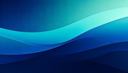 Abstract design featuring flowing wave-like patterns in a palette of blues and teals. Smooth, fluid curves create a sense of movement and depth. 