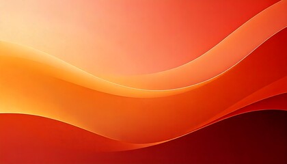 Abstract design featuring smooth, flowing waves of orange and red hues. The gradient transitions seamlessly from lighter to darker tones, creating a sense of movement and depth. 