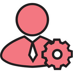  Management Icon – Colored Outline Symbol for Business and Organization