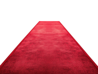 Red carpet leading the way to a special event or celebration venue on a transparent background, cut out