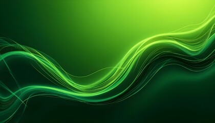 Nature-Inspired Elegance: A Vibrant Abstract Illustration of Organic Green Lines for a Serene Backdrop