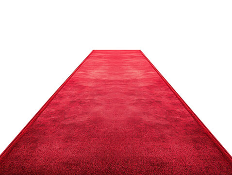 Red carpet leading the way to a special event or celebration venue on a transparent background, cut out