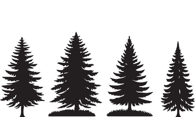 Naklejka premium set of pine trees