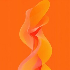 Vibrant abstract orange and yellow spiral design on bright background