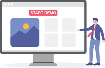 Social media illustration, business concept, web design

