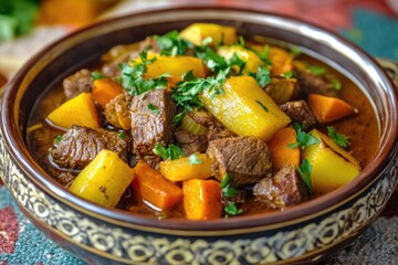 A close-up shot of a bowl of food, great for use in editorial or advertising contexts