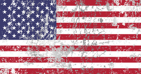 Fototapeta premium US flag with grunge effect.
