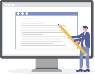 Social media illustration, business concept, web design

