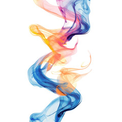 Fototapeta premium Ethereal Flow: A Dance of Colors in Smoke on a white background.