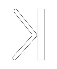 Skip button icon with thin outline