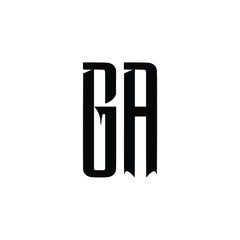 GA monogram logo design letter text name symbol monochrome logotype alphabet character simple logo