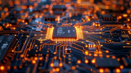 Detailing a circuit board with key components for malware detection and data protection