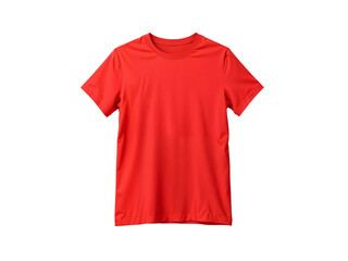 Naklejka premium A vibrant red t-shirt isolated on a transparent background, perfect for branding and apparel mockups. Generative AI