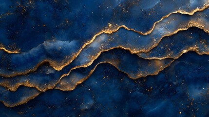 Beautiful close-up of lapis lazuli texture featuring rich blue tones and golden accents for elegant backgrounds