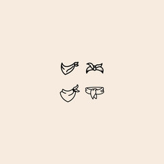 Bandana set icon flat vector design.