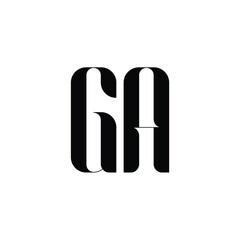GA monogram logo design letter text name symbol monochrome logotype alphabet character simple logo