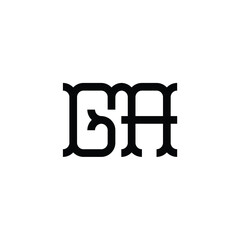 GA monogram logo design letter text name symbol monochrome logotype alphabet character simple logo