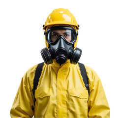 Worker in Hazmat Suit & Gas Mask transparent png