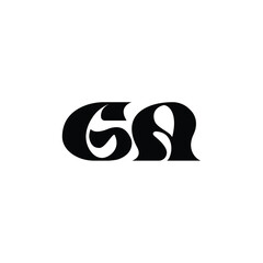GA monogram logo design letter text name symbol monochrome logotype alphabet character simple logo