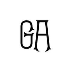 GA monogram logo design letter text name symbol monochrome logotype alphabet character simple logo