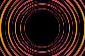 Abstract flame spiral whirl on black background. The texture of circles twisted in a spiral, hypnosis. Vector Illustration. 