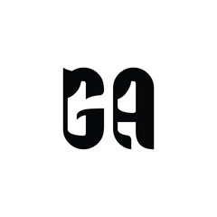 GA monogram logo design letter text name symbol monochrome logotype alphabet character simple logo