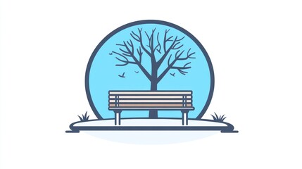 Obraz premium Winter park bench, peaceful scene, tranquil setting, ideal for relaxation