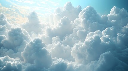 Cloud texture rendering with soft edges for backgrounds and wallpapers in serene blue tones