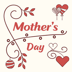 Happy Mothers Day, Typography Design, Vector, Illustration, AI Generated