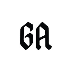 Fototapeta premium GA monogram logo design letter text name symbol monochrome logotype alphabet character simple logo