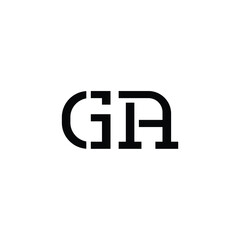 GA monogram logo design letter text name symbol monochrome logotype alphabet character simple logo