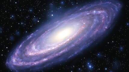 Obraz premium A beautiful spiral galaxy floats among many stars in space