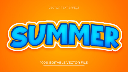 Obraz premium Summer Text Effect for Banner and Poster Headline Editable font