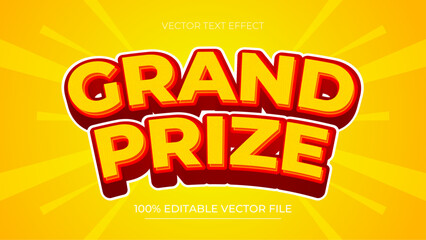 Grand Prize text effect style Editable text effect vector