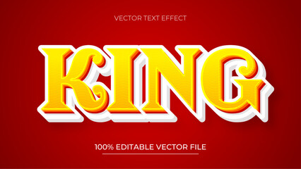 Fototapeta premium King 3D editable text effects with Yellow and Red color