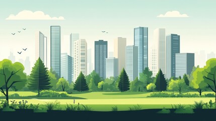 Fototapeta premium City park landscape, urban greenery, peaceful scene, background use