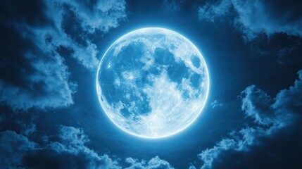Blue Moon Night Sky Cloudscape