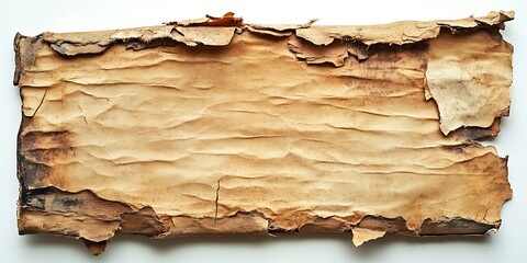 Aged parchment texture, white background