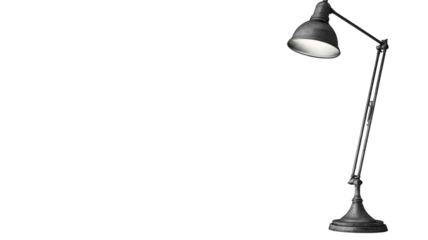 Elegant desk lamp illuminating a cozy workspace during evening hours