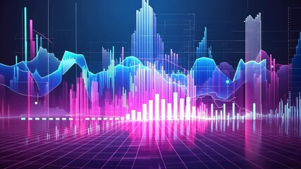 Colorful data visualization showcasing trends and patterns in financial markets on a digital platform