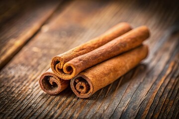 Aromatic Cinnamon Stick on Rustic Wooden Table - Warm Autumn Spice