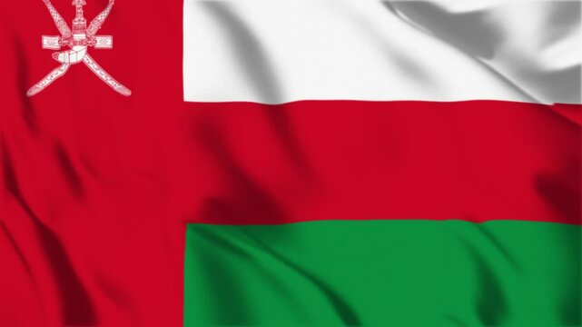 Realistic Oman Flag Flying Waving in the wind Animation HD Video