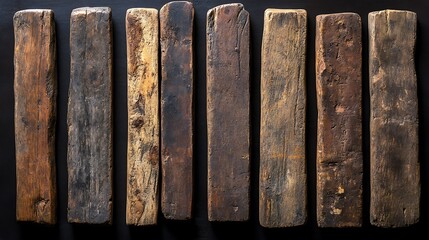 Rustic wood planks on dark background