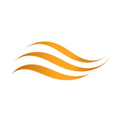 Obraz premium Golden Wave Design Element. Stylized, simple, and elegant golden wave design element against a white background, suitable for a logo or graphic element.