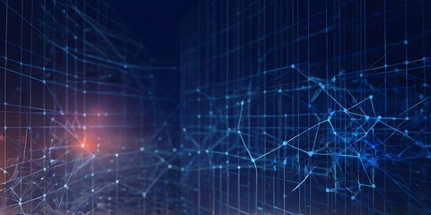 Obraz premium Abstract technology network mesh concept banner background design